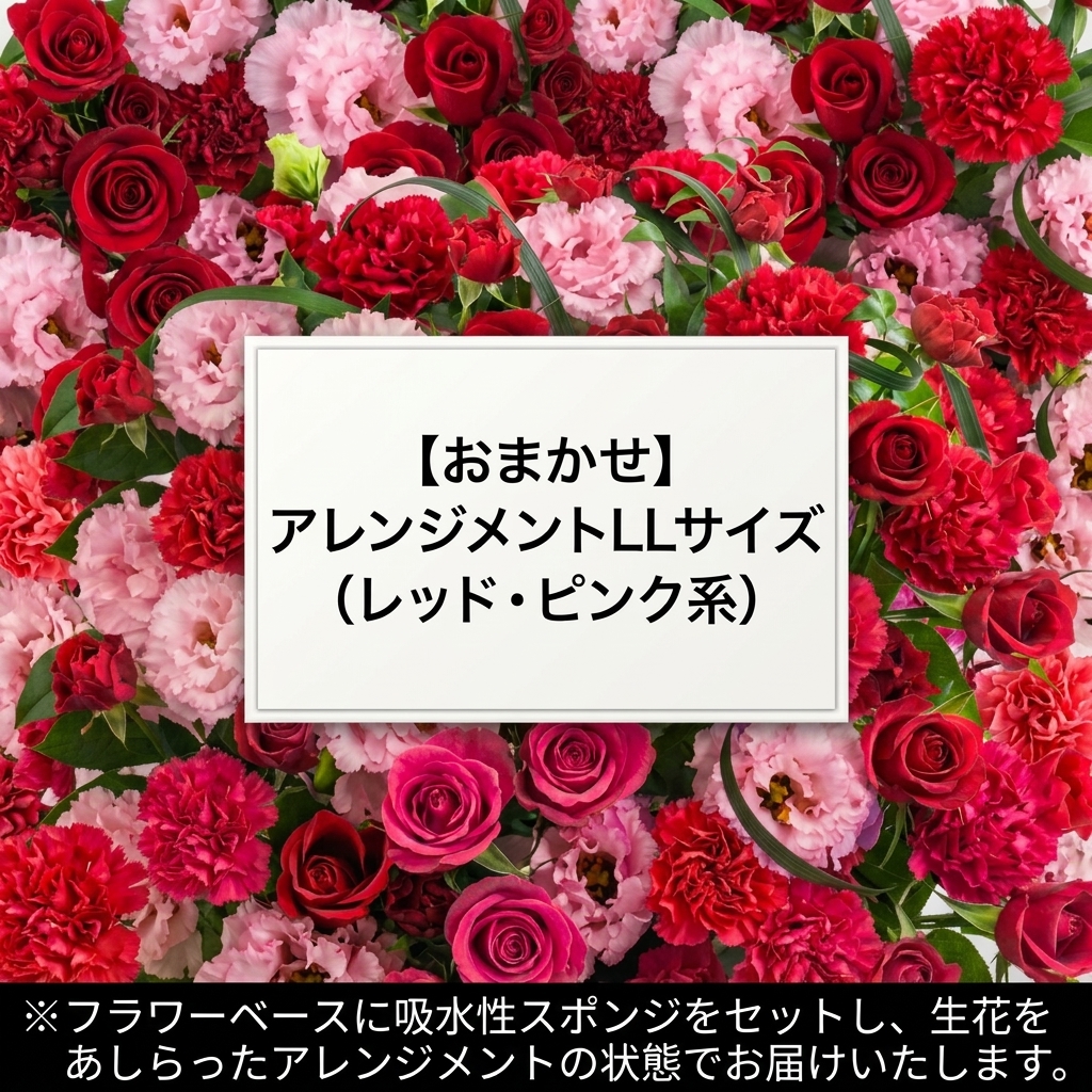 【おまかせ】アレンジメントLLサイズ(レッド・ピンク系)