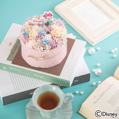 ディズニー プリザーブド＆アーティフィシャルフラワーパティシエ「ハッピーバースデー！」（ミニー）
