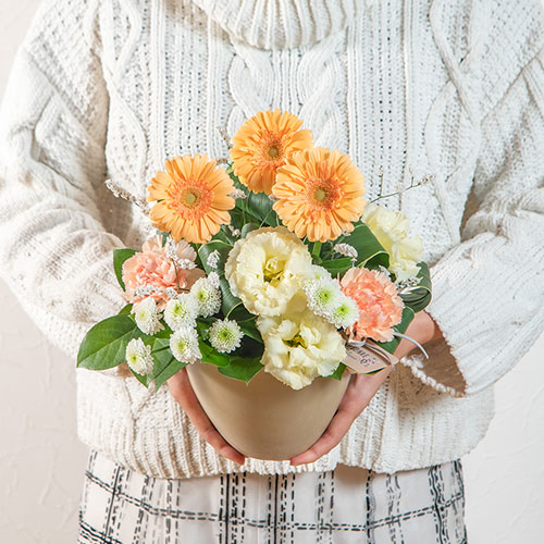 【お供え用】 O・SO・NA・E flower 線香「花は咲く」（寄付付き）とアレンジメントのセット