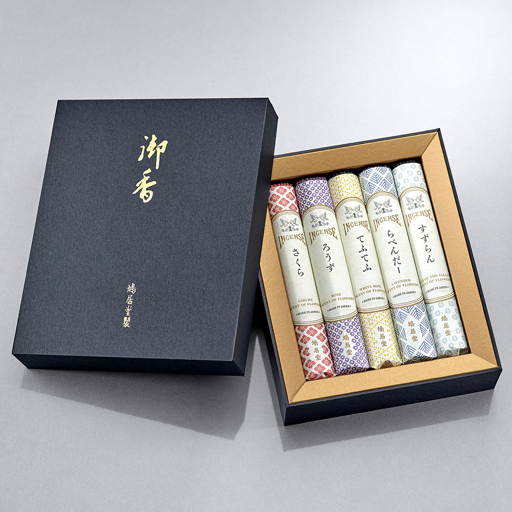 【お供え用】鳩居堂 線香「組合せ 花の香り（5種）」