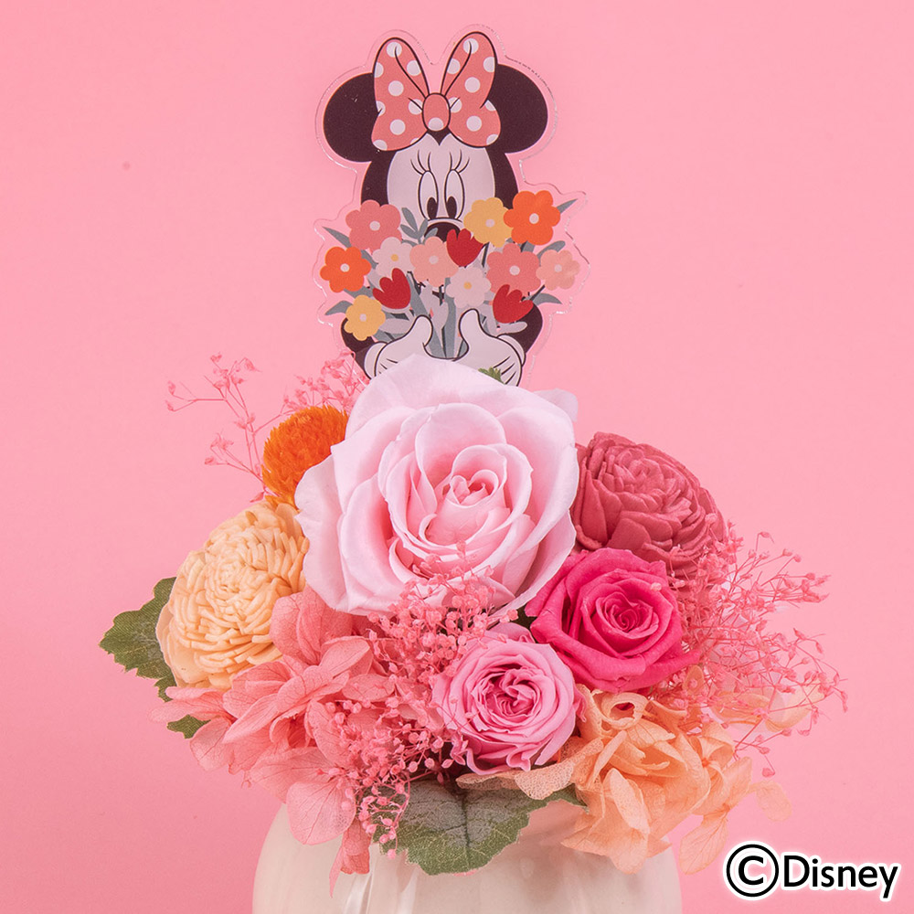 母の日 ディズニー プリザーブド＆アーティフィシャルアレンジメント「フラワーズ」（ミニーマウス）
