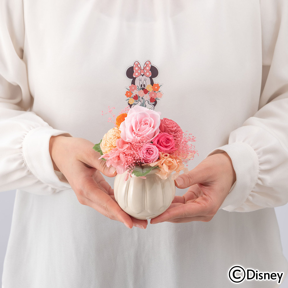 母の日 ディズニー プリザーブド＆アーティフィシャルアレンジメント「フラワーズ」（ミニーマウス）