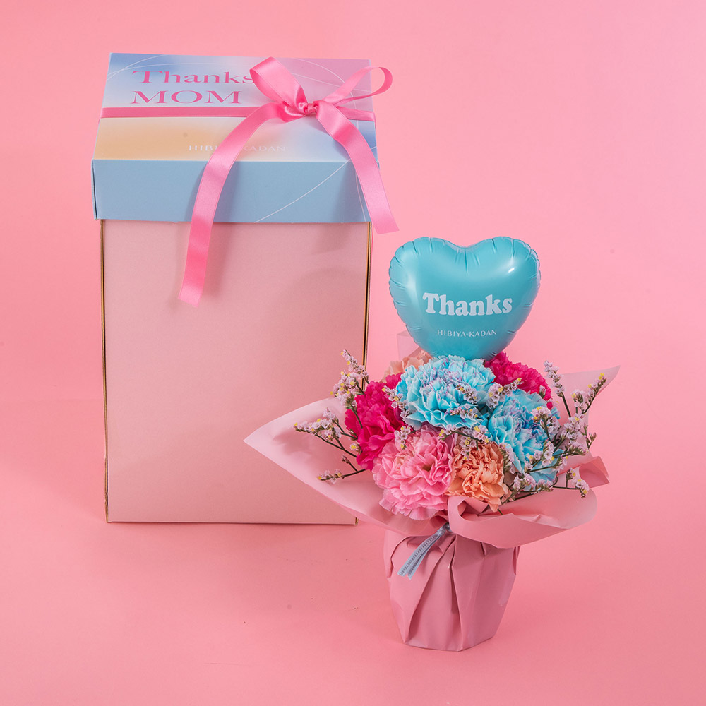 母の日 サプライズBOX そのまま飾れるブーケ「Thanks MOM」