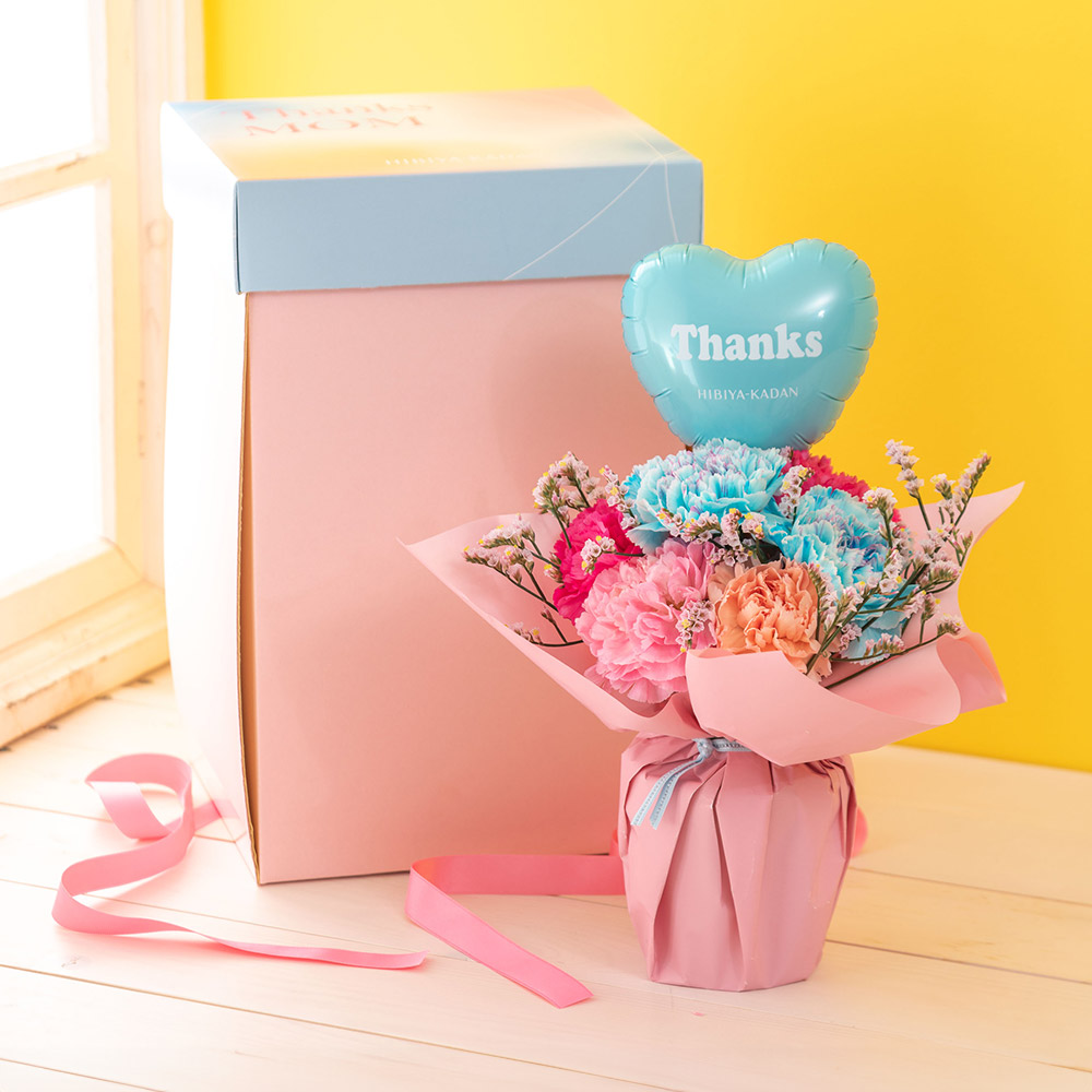母の日 サプライズBOX そのまま飾れるブーケ「Thanks MOM」