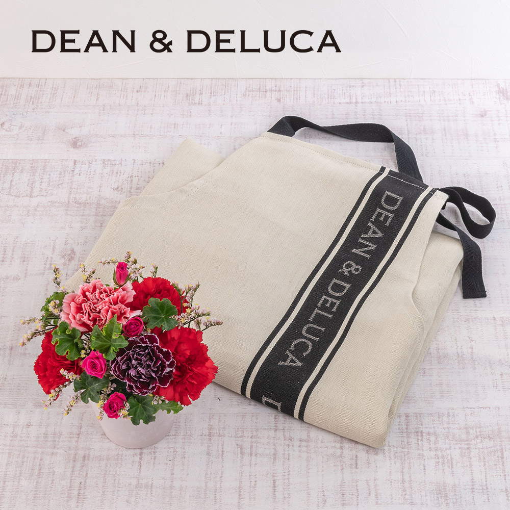 母の日 DEAN ＆ DELUCA「ジャガードエプロン」とアレンジメントのセット