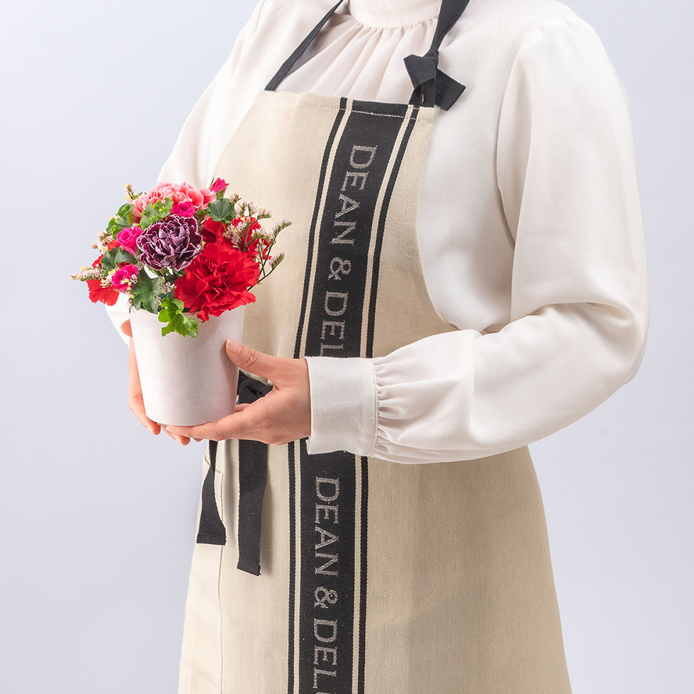 母の日 DEAN ＆ DELUCA「ジャガードエプロン」とアレンジメントのセット