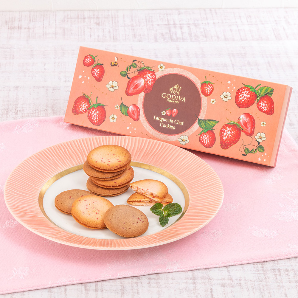 母の日 ゴディバ「あまおう苺クッキー アソートメント」とカーネーション鉢（レッド）のセット