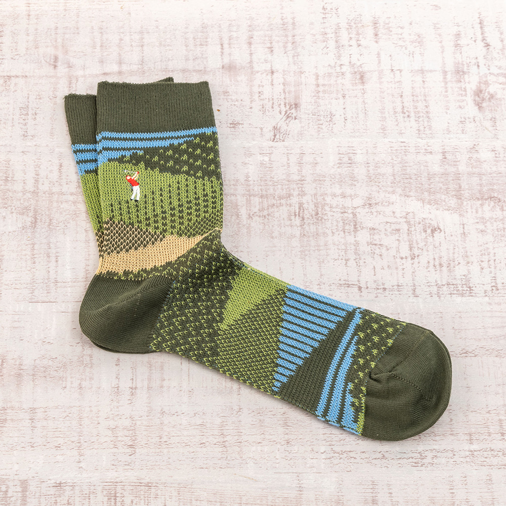 父の日 ナイガイ「HOBBY SOCKS  ゴルフ」とそのまま飾れるブーケのセット