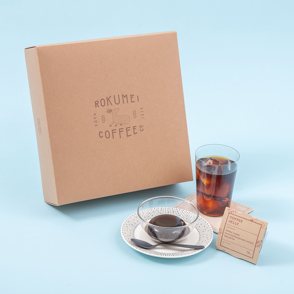 父の日 ロクメイコーヒー「コーヒー葛ゼリー＆アイスコーヒー」とそのまま飾れるブーケのセット