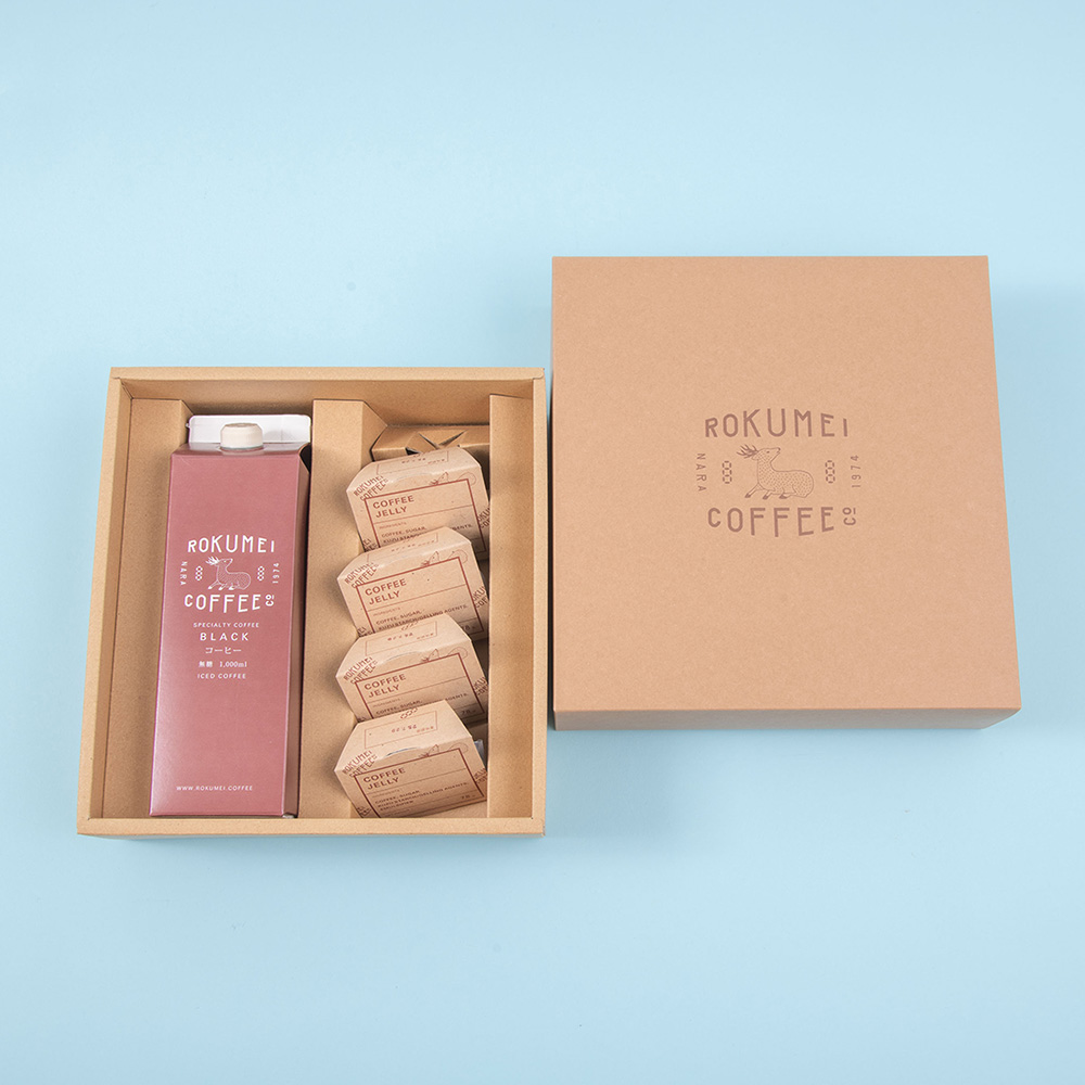 父の日 ロクメイコーヒー「コーヒー葛ゼリー＆アイスコーヒー」とそのまま飾れるブーケのセット