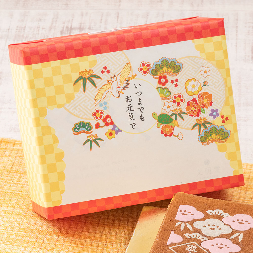 敬老の日 文明堂「カステラ（感謝をこめて）」とアレンジメントのセット
