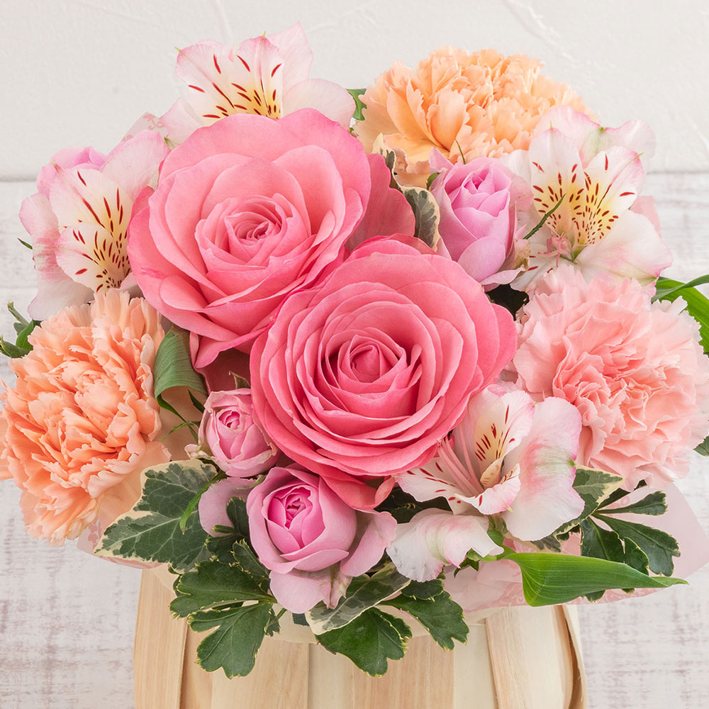 【最短翌日届け】春の旬の花 バラ アレンジメント「カンシオン」
