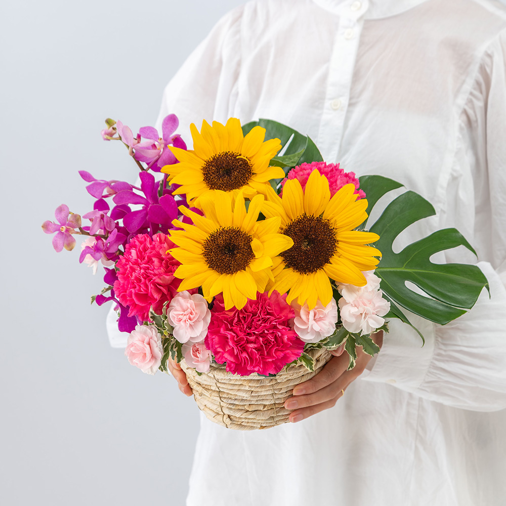 【最短翌日届け】旬の花 ヒマワリ アレンジメント「ラトゥール」