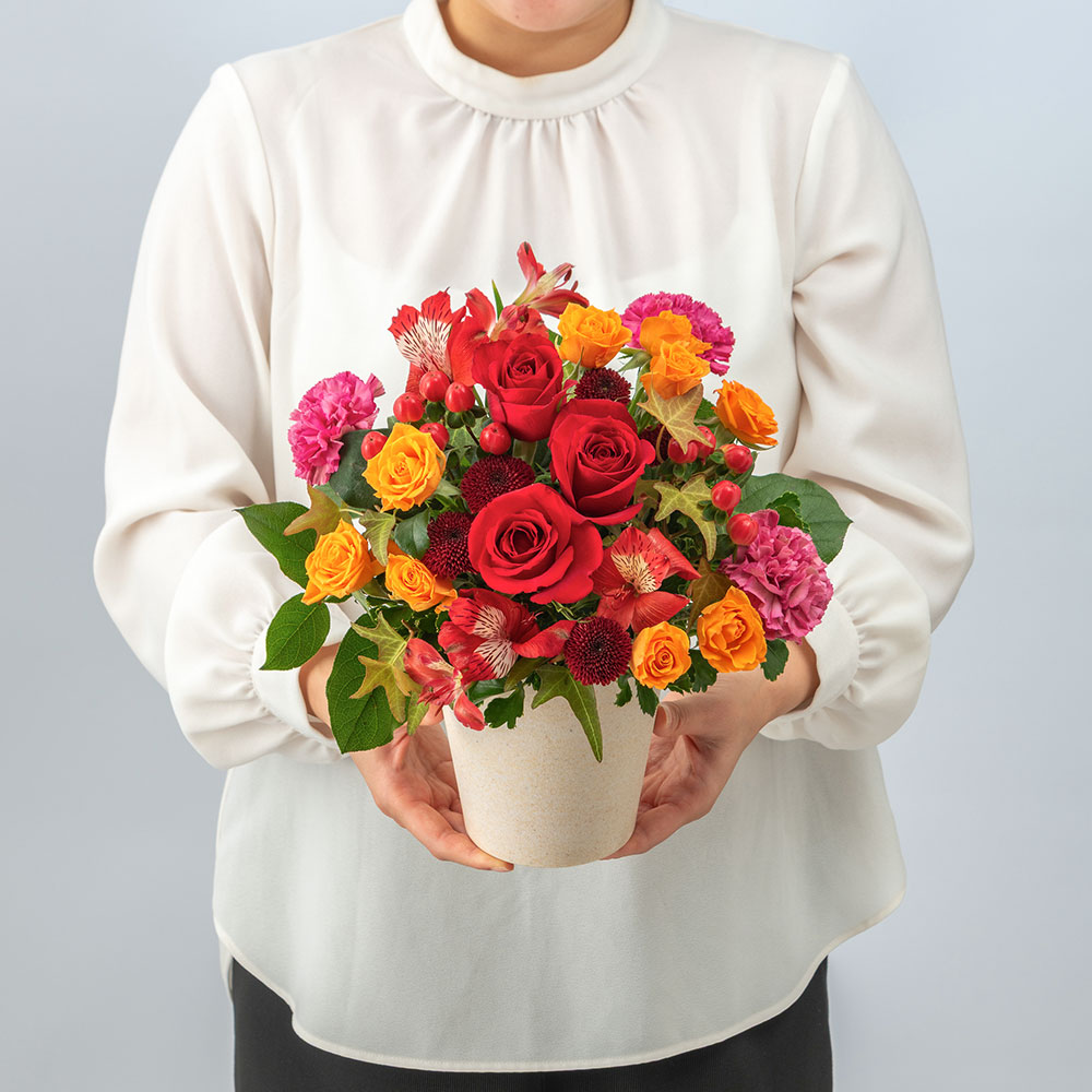 9月旬の花 バラ アレンジメント「ベルフーレ」