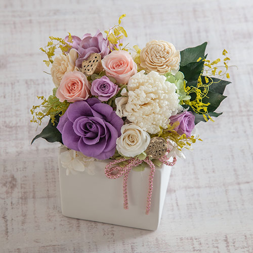 【お供え用】プリザーブド＆アーティフィシャルアレンジメント「月の花」
