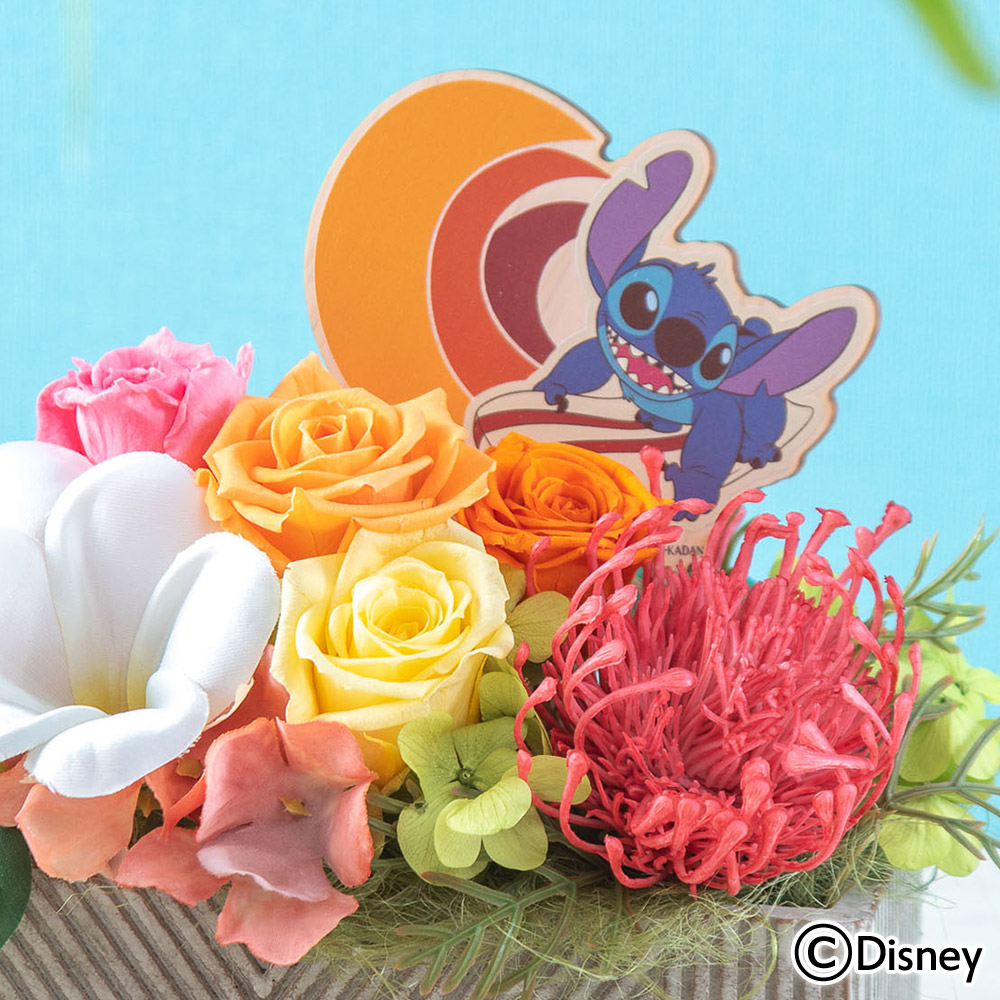 ディズニープリザーブド＆アーティフィシャルアレンジメント「ウェーブライド」（リロ＆スティッチ）