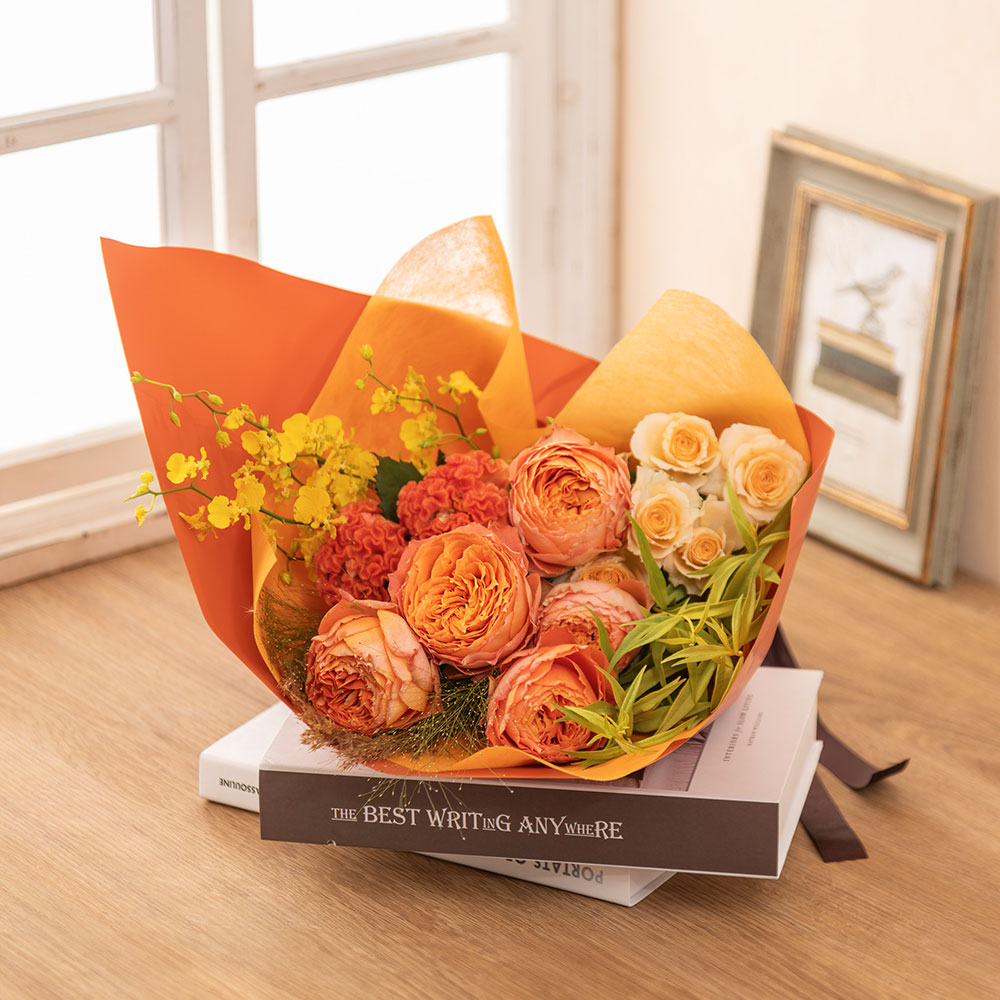 【最短翌日届け】9月旬の花 バラ 花束「オリオン」