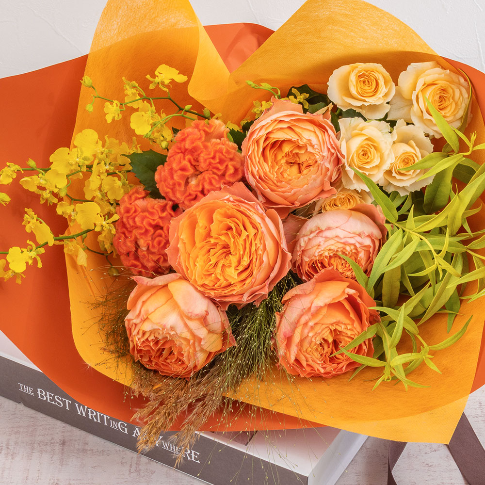 【最短翌日届け】9月旬の花 バラ 花束「オリオン」