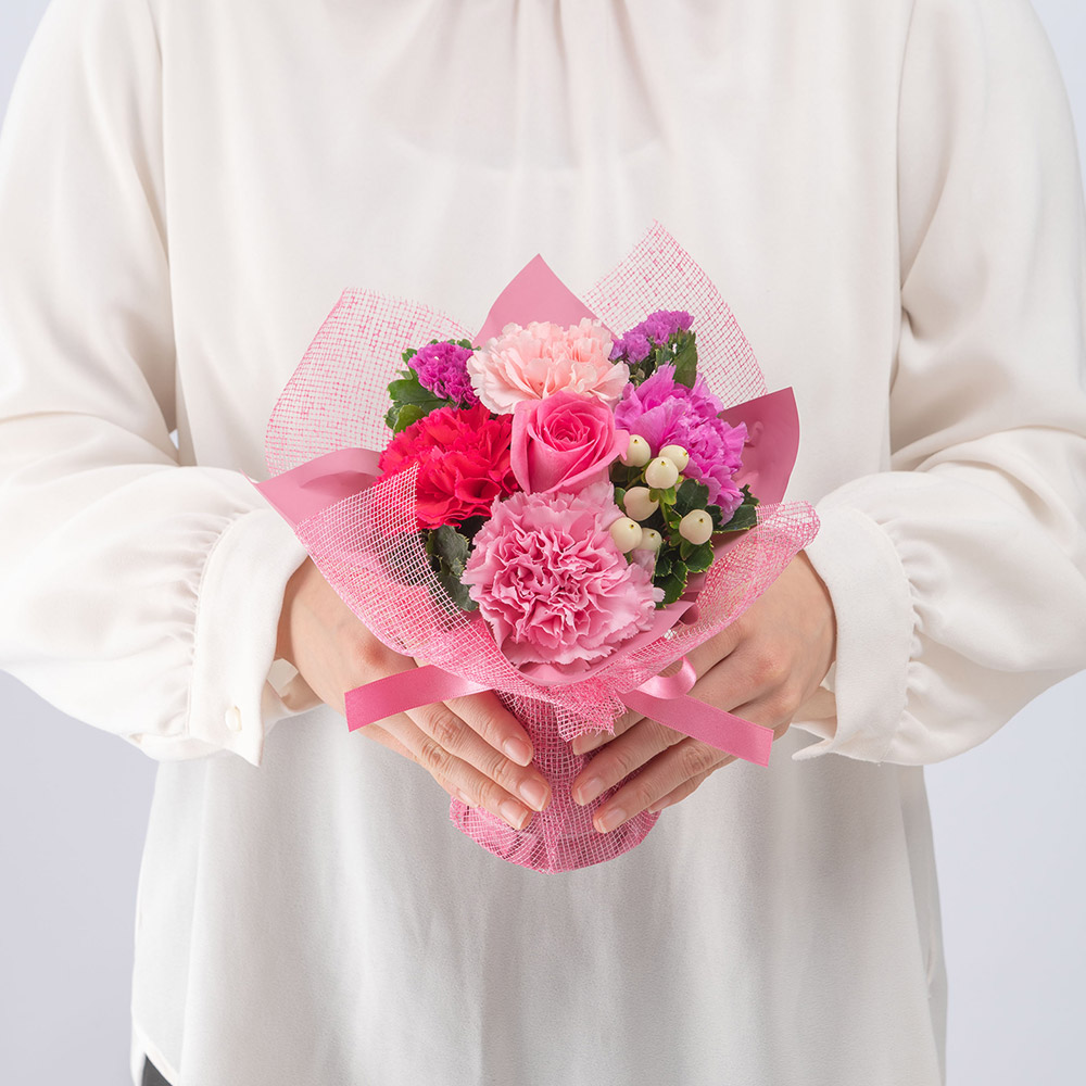 春の旬の花 バラ そのまま飾れるブーケ「アドラーブル」