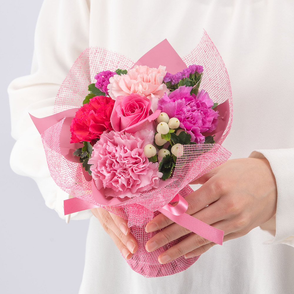 春の旬の花 バラ そのまま飾れるブーケ「アドラーブル」