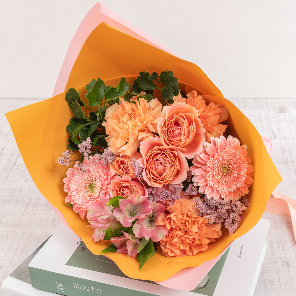 春の旬の花 バラ 花束「ブリッサプリマベーラ」