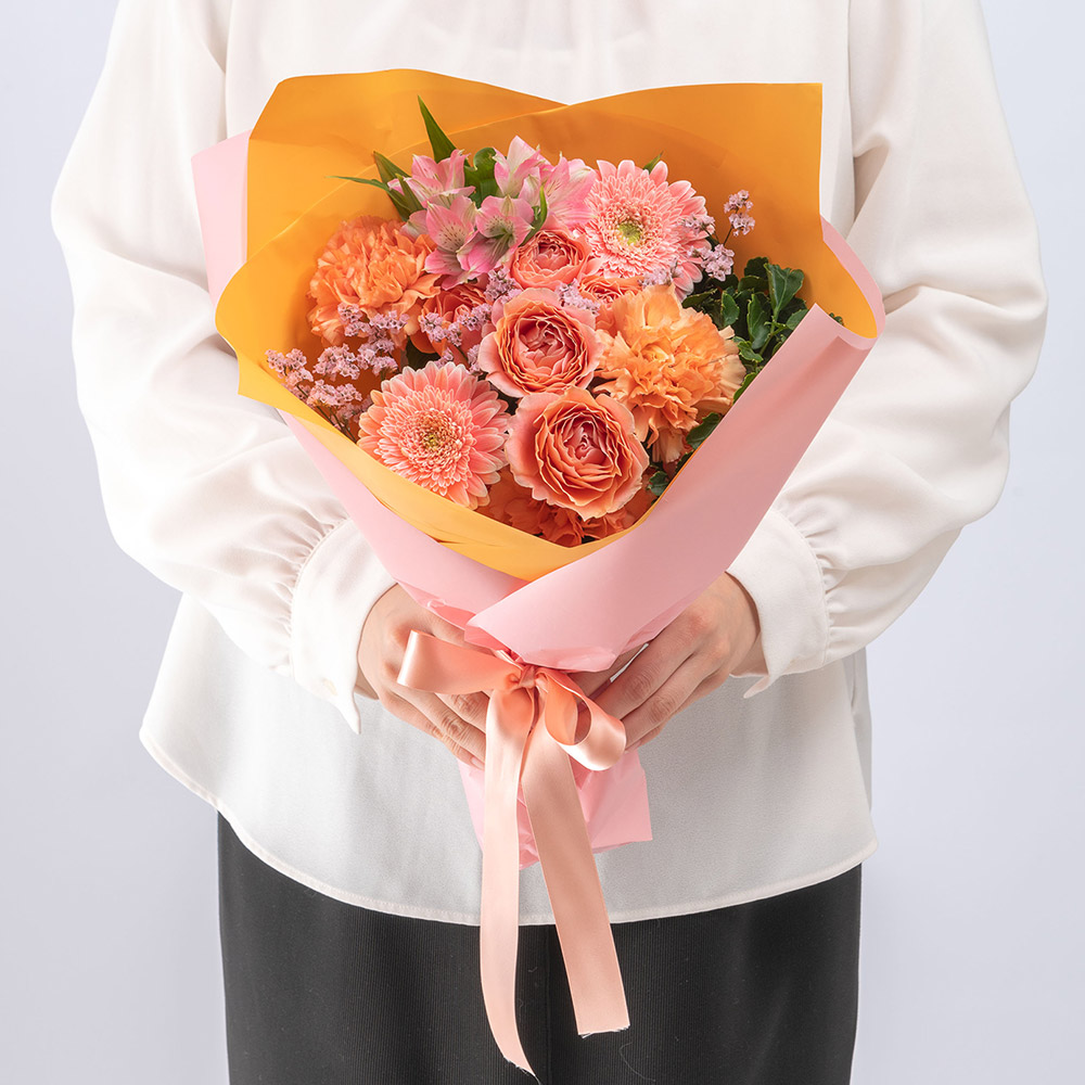 春の旬の花 バラ 花束「ブリッサプリマベーラ」