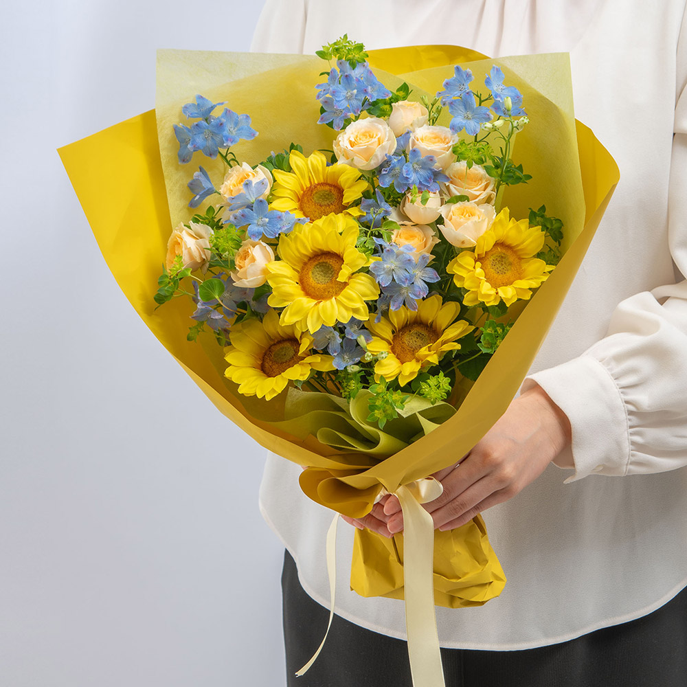 6月旬の花ヒマワリ 花束「アポロン」