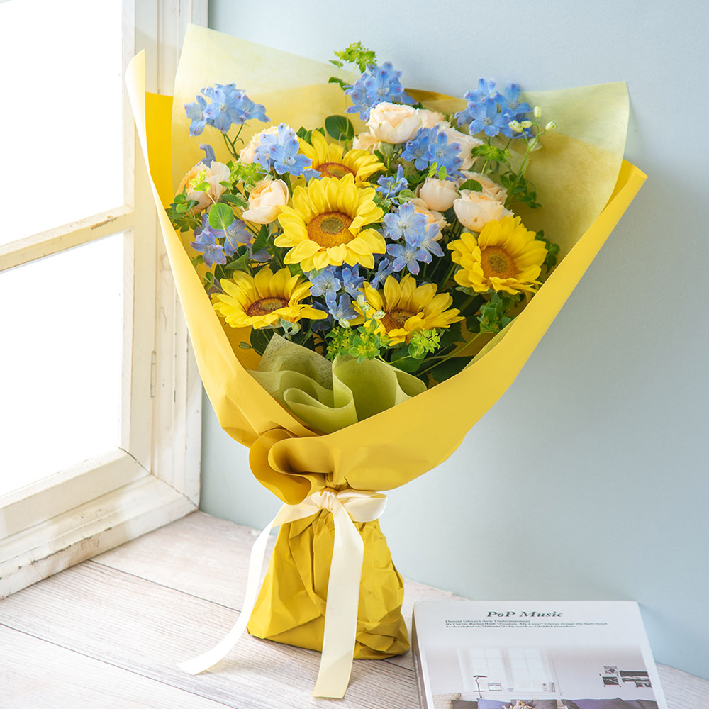 【最短翌日届け】6月旬の花ヒマワリ 花束「アポロン」