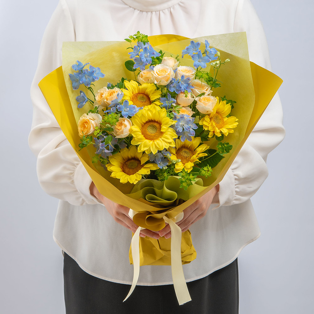 【最短翌日届け】6月旬の花ヒマワリ 花束「アポロン」