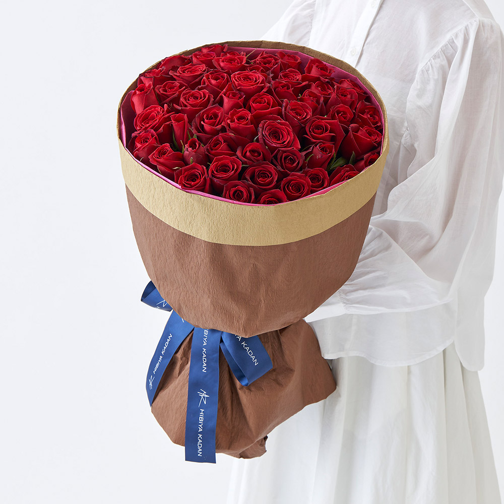 60本の赤バラの花束「アニバーサリーローズ」