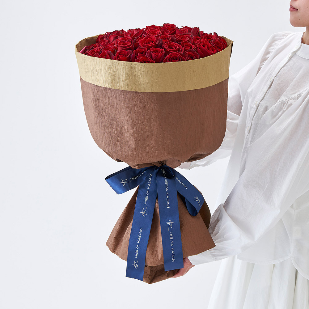 60本の赤バラの花束「アニバーサリーローズ」