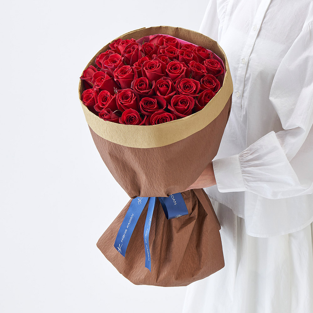 30本の赤バラの花束「アニバーサリーローズ」