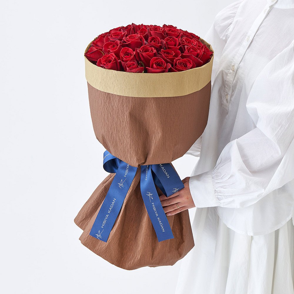 30本の赤バラの花束「アニバーサリーローズ」