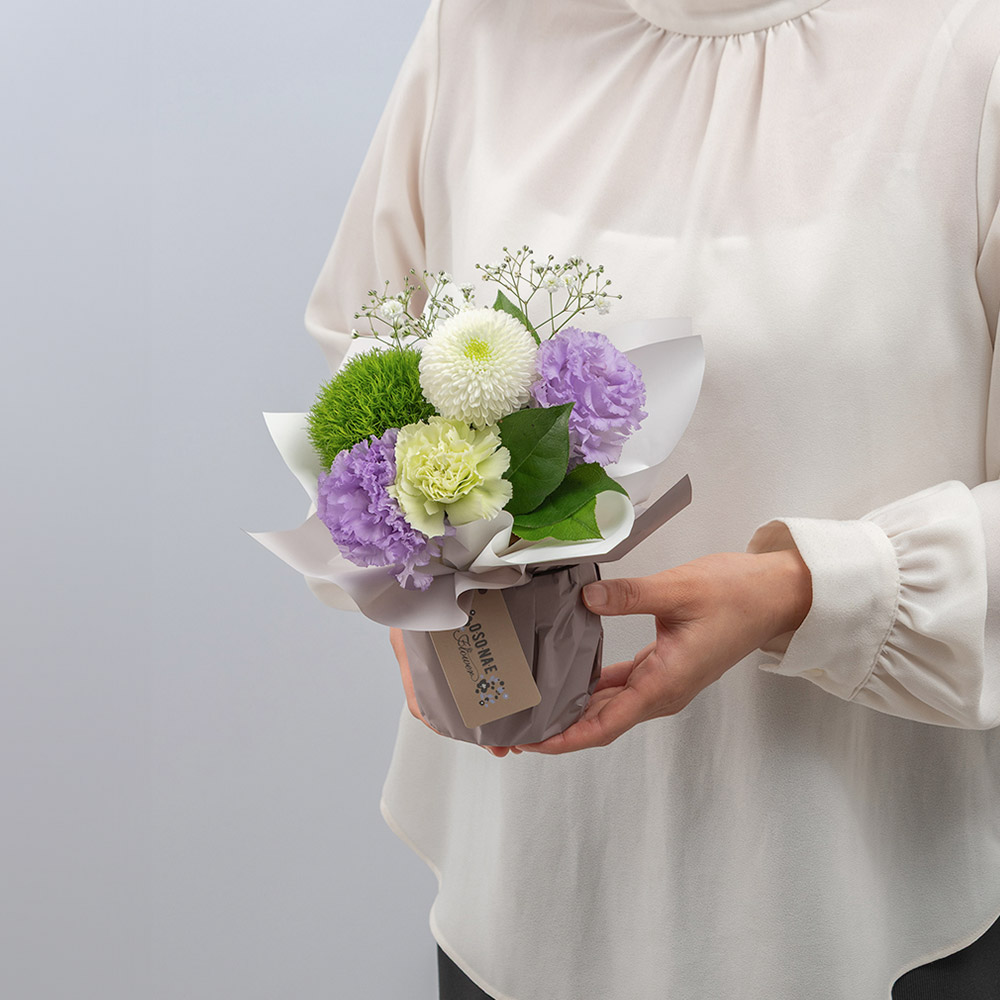 【お供え用】 O・SO・NA・E flower「8月のそのまま飾れるブーケ」