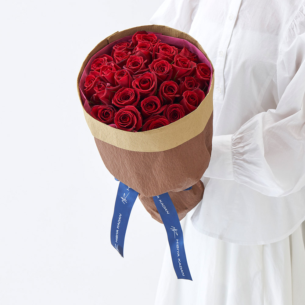 25本の赤バラの花束「アニバーサリーローズ」
