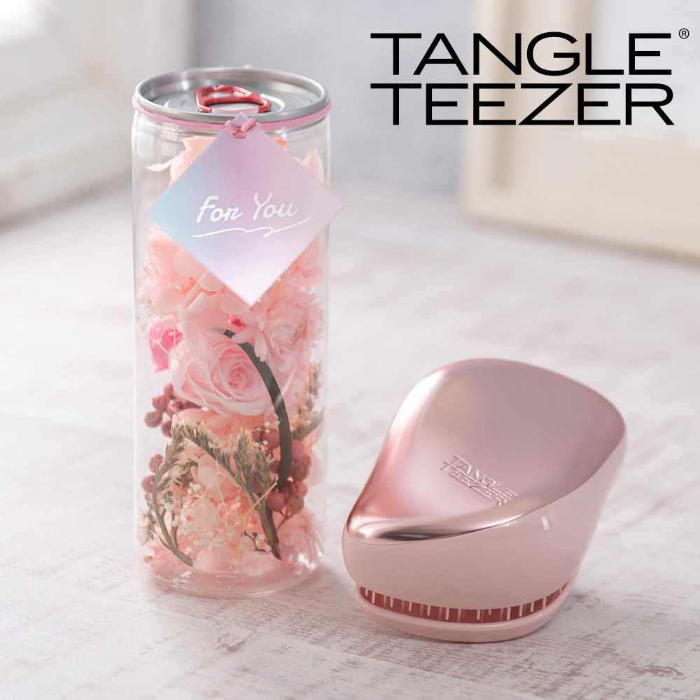 TANGLE TEEZER「コンパクトスタイラー」とボトルプリザーブドフラワーのセット