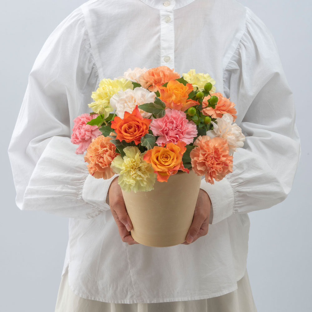 母の日 アレンジメント「グラシュー・オランジェ」