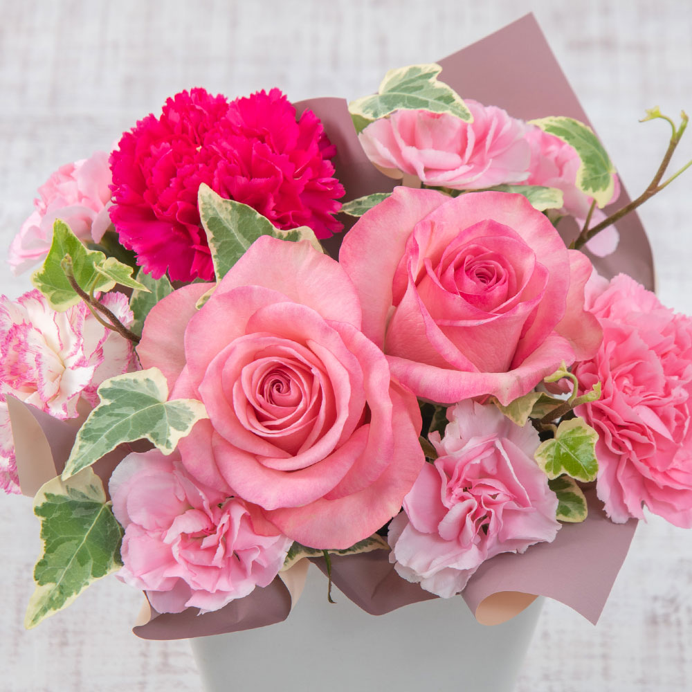 母の日 おまかせアレンジメント（季節の花ピンク系）