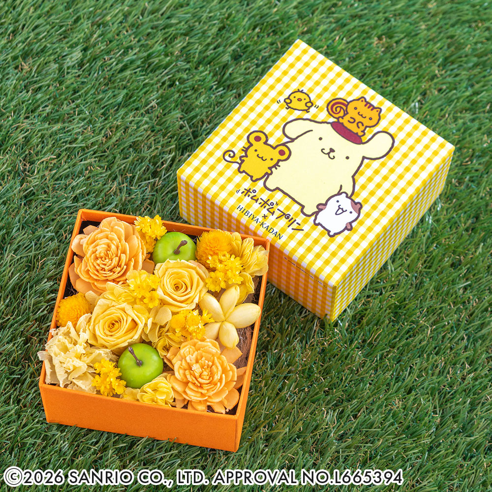 【母の日まだ間に合う！】プリザーブド＆アーティフィシャルフラワーアレンジメント「ポムポムプリン」