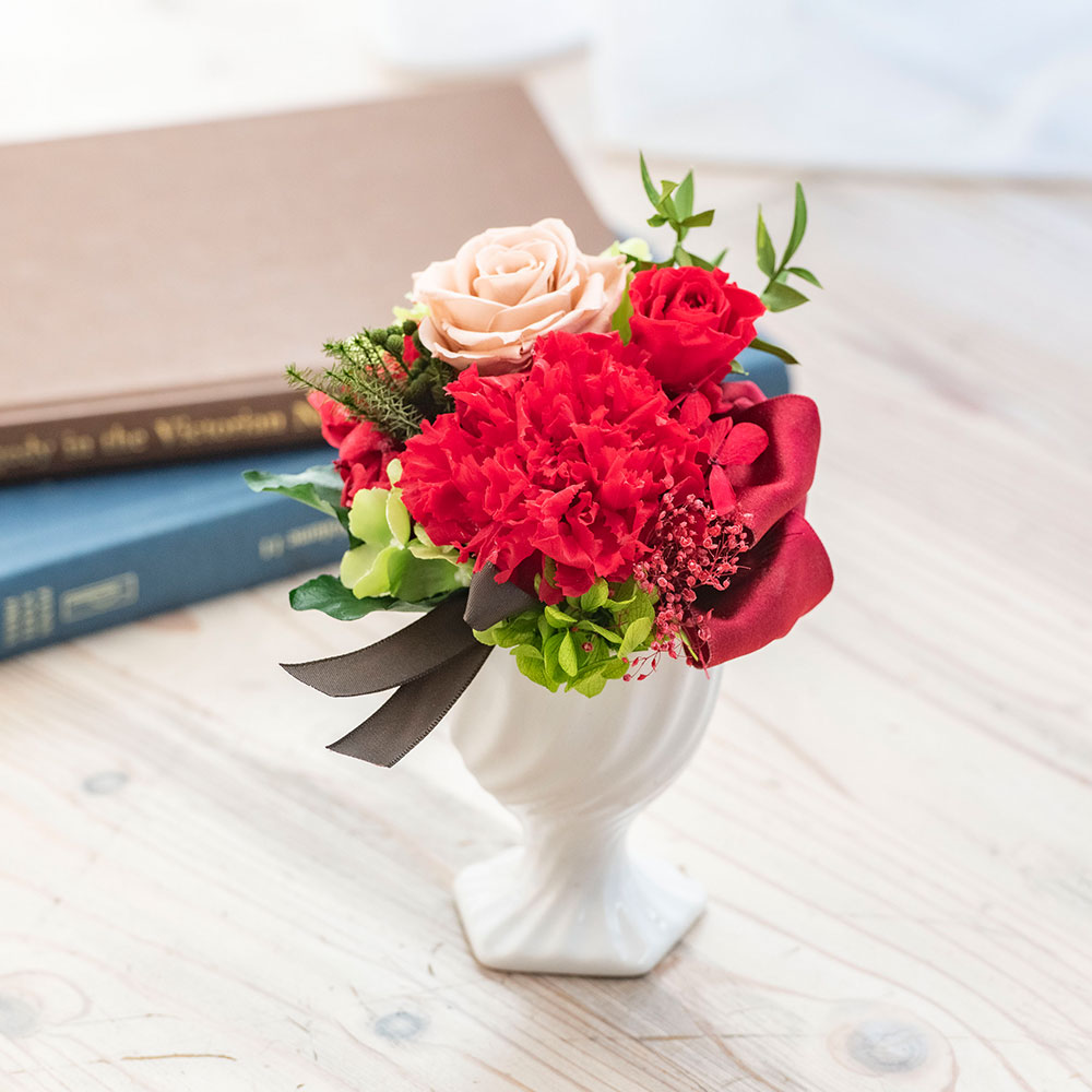 母の日 プリザーブド＆アーティフィシャルアレンジメント「ノワール・ルージュ」