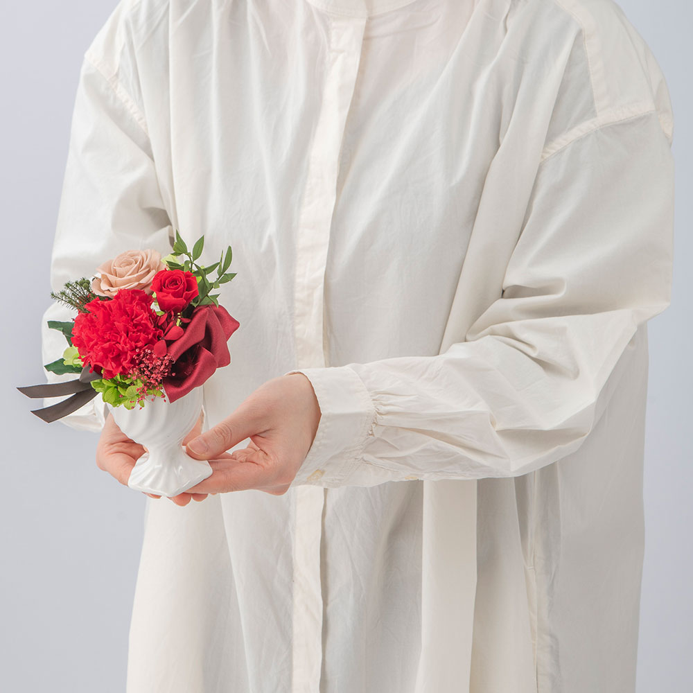 母の日 プリザーブド＆アーティフィシャルアレンジメント「ノワール・ルージュ」