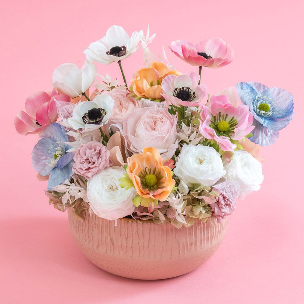 母の日 デザイナーズプリザーブドアレンジメント「Espoir en Fleur」