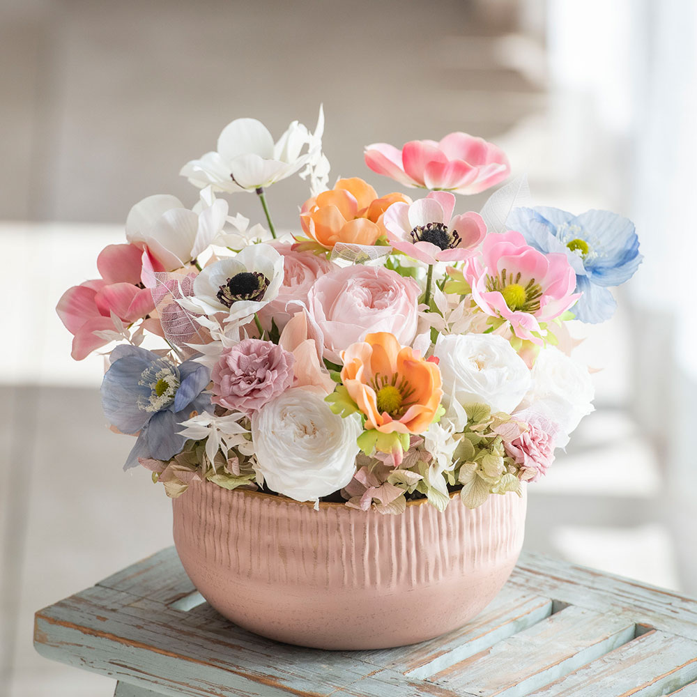 母の日 デザイナーズプリザーブドアレンジメント「Espoir en Fleur」