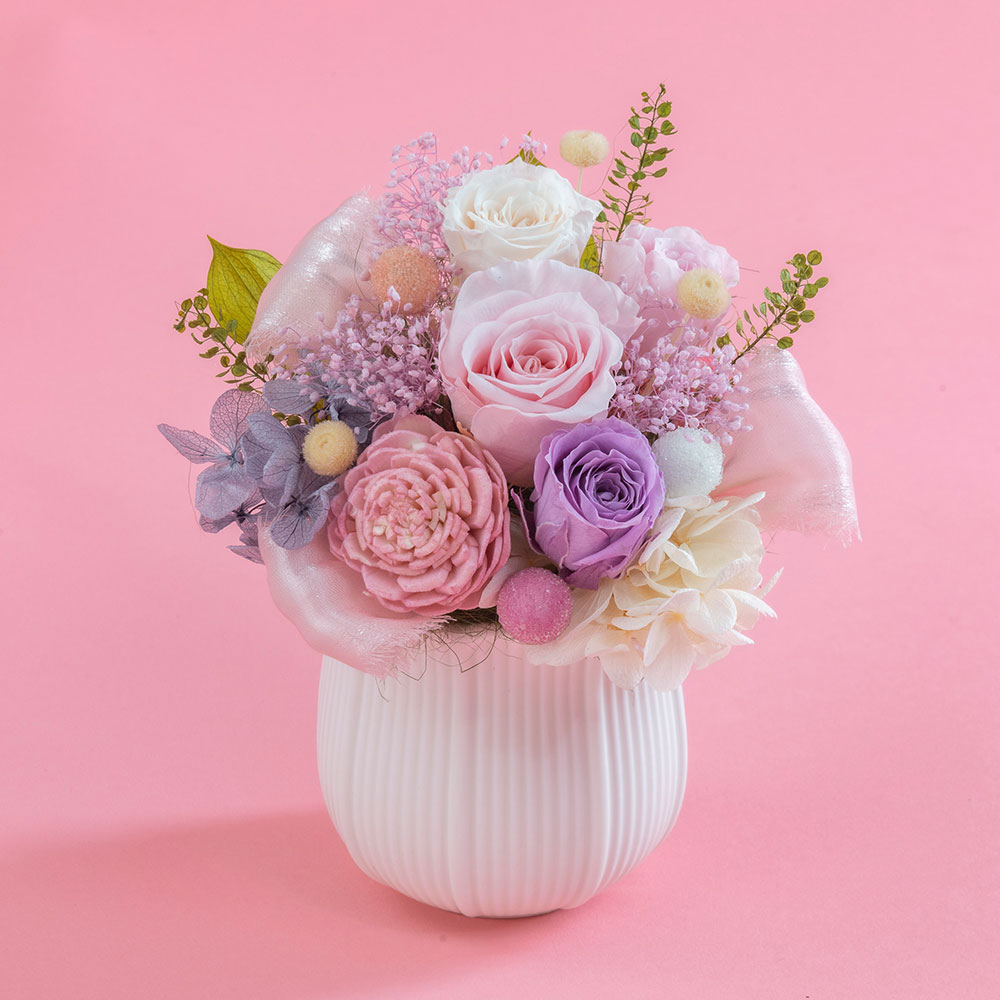 母の日 プリザーブドフラワーアレンジメント「パステル・リュクス」