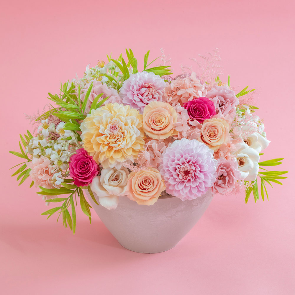 母の日 デザイナーズプリザーブドアレンジメント「フィオリトゥーラ」