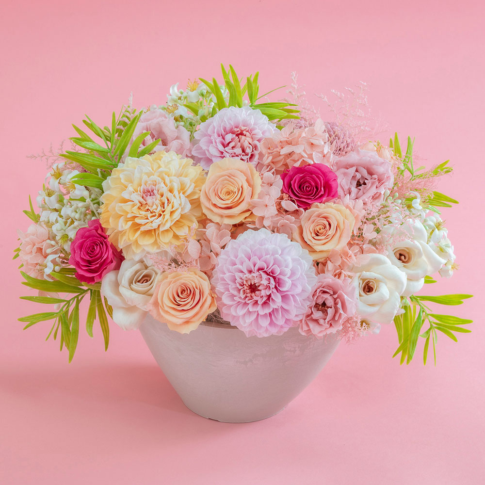 母の日 デザイナーズプリザーブドアレンジメント「フィオリトゥーラ」