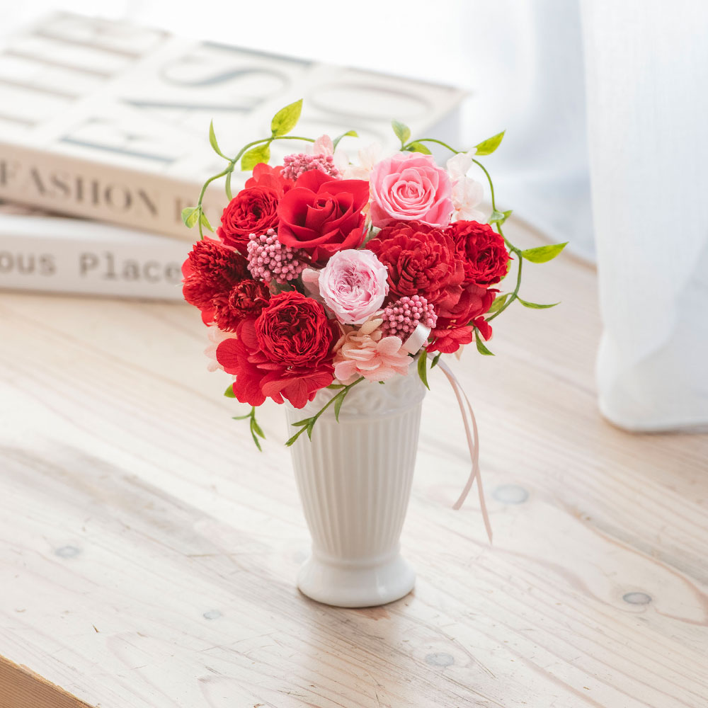 母の日 プリザーブド＆アーティフィシャルアレンジメント「プティ・ジャルダン」