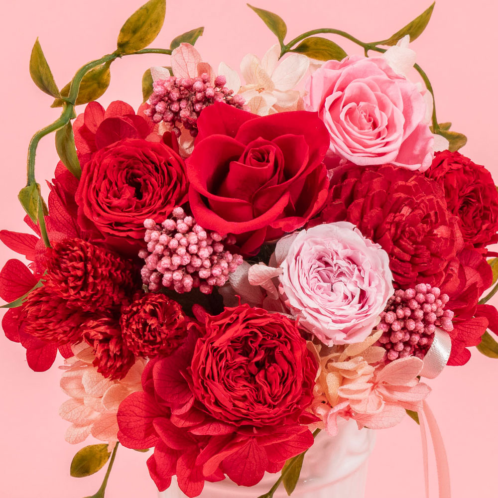 母の日 プリザーブド＆アーティフィシャルアレンジメント「プティ・ジャルダン」