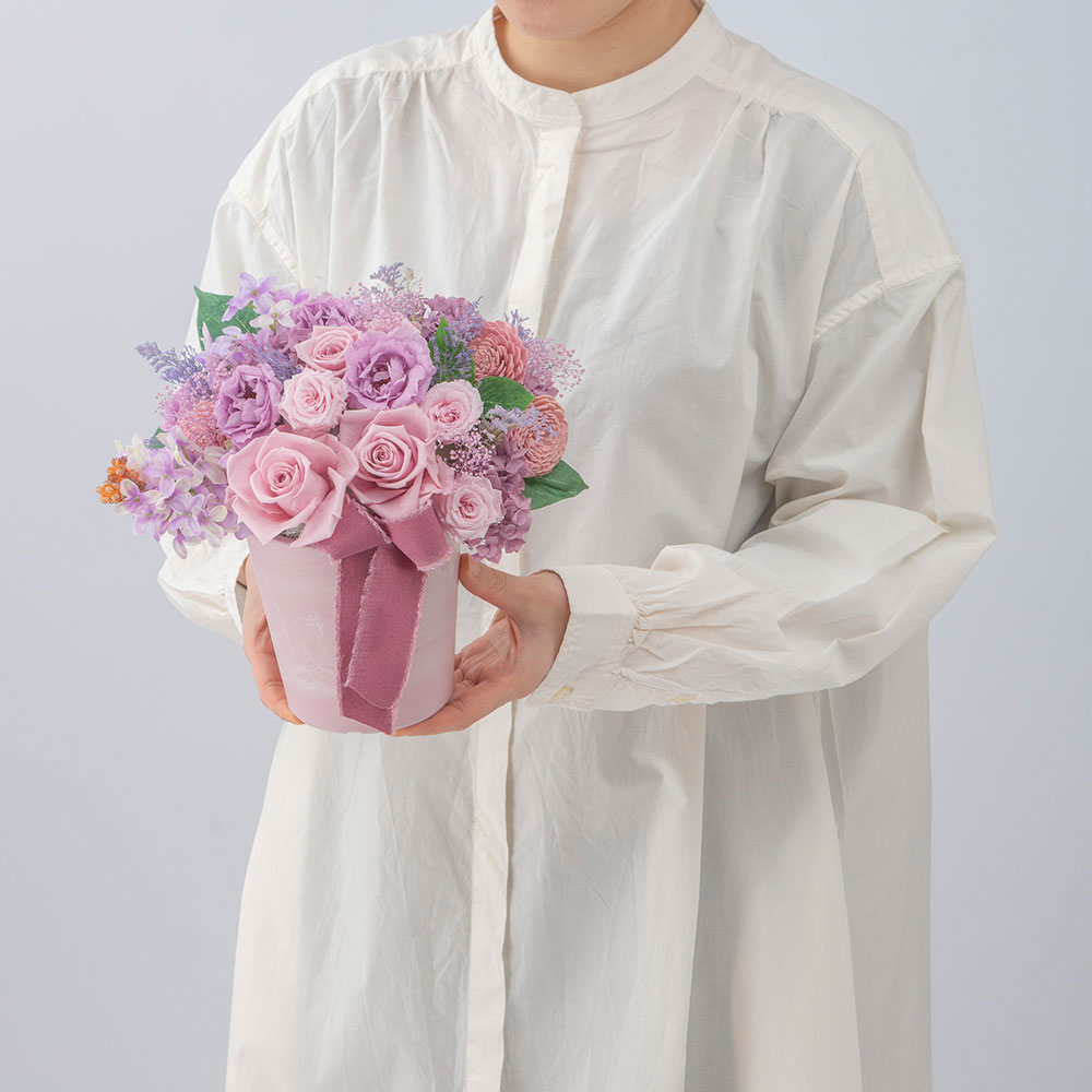 母の日 デザイナーズプリザーブドアレンジメント「ライラック」