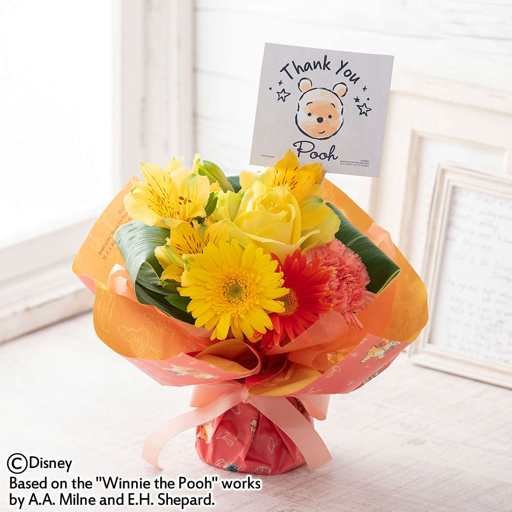母の日 ディズニーそのまま飾れるブーケ「フラワーフィールド」(くまのプーさん)